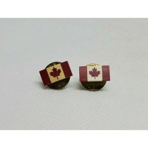 Lot Of 2 Canada Flag Logo Lapel Pin Hat Red White Hat Brooch Collectible